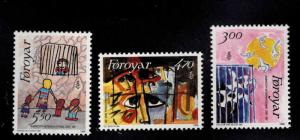 FAROE ISLANDS Scott 145-147 MNH** 1986 Amnesty International set