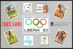 Liberia 1988 Olympics Games Calgary Mi.Bl. 114 MNH