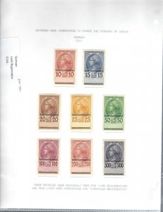 1912 German Land Registration Tax Stamps Overprint for Companies Reg. (32791)