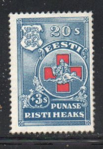 Estonia Sc B23 1931 20s +3 s Red Cross Aid to Injured stamp mint