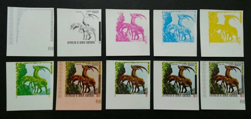 Equatorial Guinea Wildlife Wild Animal Fauna (color proof stamp set) MNH *rare