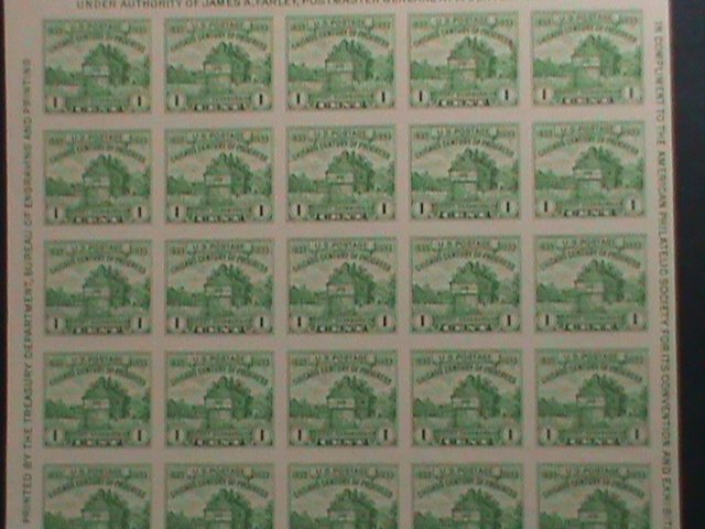 UNITED STATES- 1933-SC# 730 RESTORATION OF FORT DEARBORN  IMPERF: MNH S/S VF