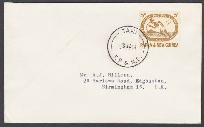 PAPUA NEW GUINEA 1964 cover ex TARI.........................................M372