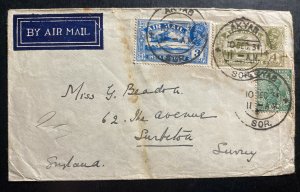 1934 Akyab Burma India Airmail cover To Surrey England