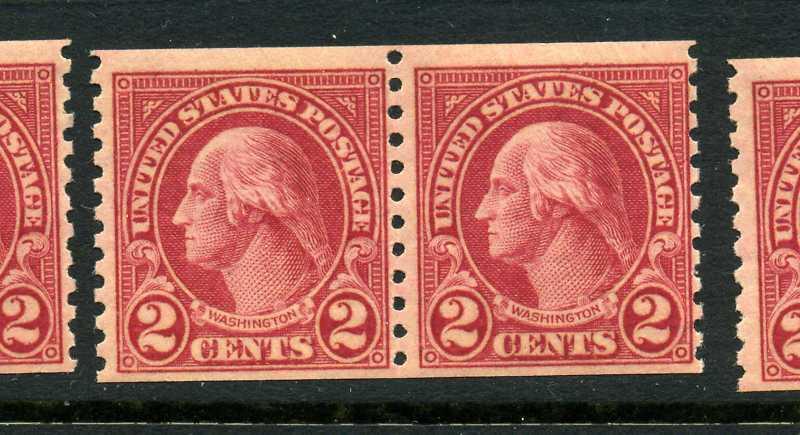 Scott 599A Washington Type II Mint Coil Pair NH  (Stock 599A-109)