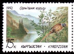 Kyrgyzstan 1992 Sary-Chelek Nature Reserve Bird Animal Fauna Environment Stamp