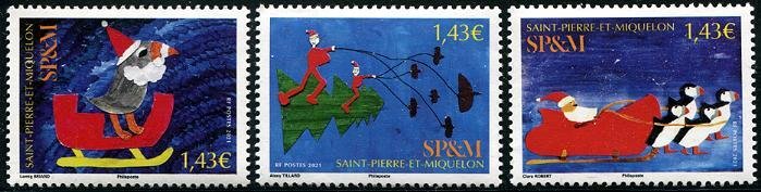 2021 Stv Pierre & Miquelon Christmas (3) (Scott NA) MNH