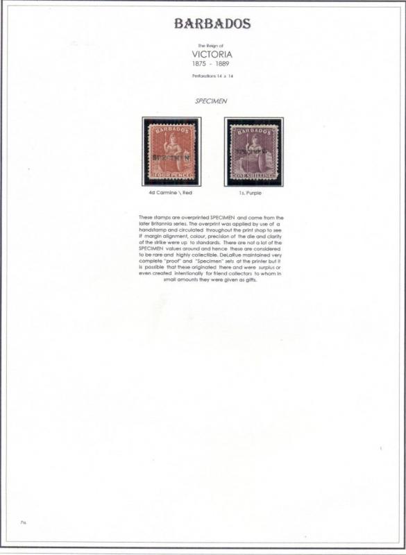 BARBADOS COLLECTION 1852-1999, nearly complete, Mint or unused, Scott $29,992.00