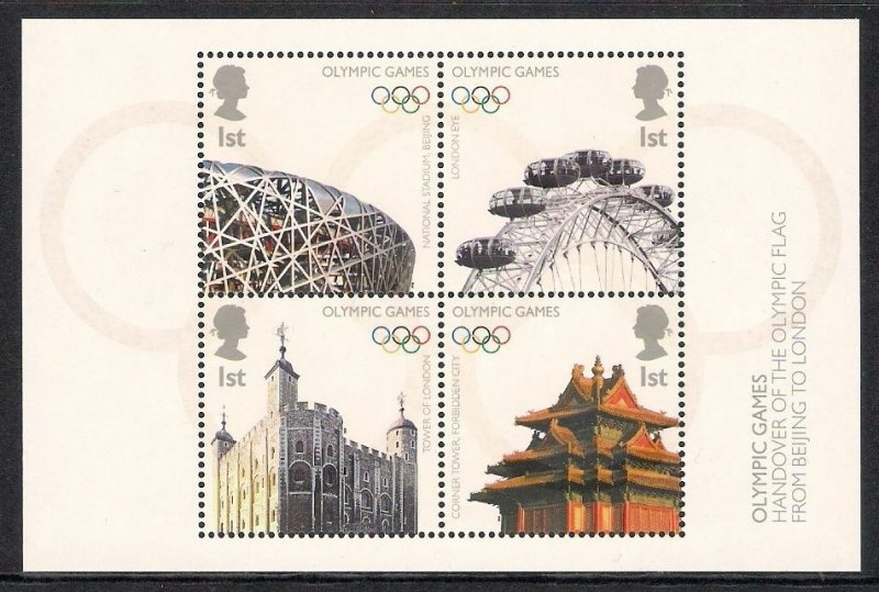 MS2861 2008 Handover Of Olympic Flag Beijing miniature sheet UNMOUNTED MINT/MNH 