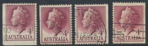 Australia SG 282a  SC# 294 impef magin selection 1957 Used see scan 