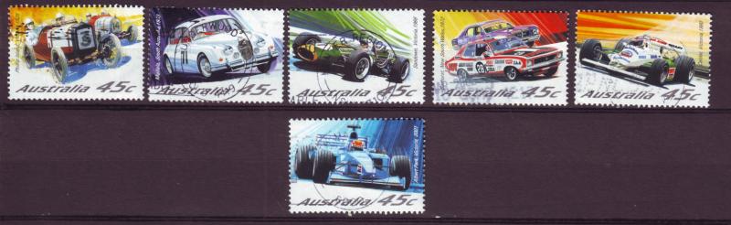 J12819 JLstamps 2002 australia set of 12 used #2035-40, 2041-46 cars