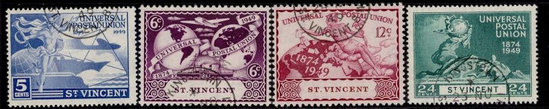 ST. VINCENT GVI SG178-181, 1949 ANNIVERSARY of UPU set, VERY FINE USED.