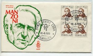 Italy FDC Venetia 1973 Manzoni quatrain not traveled