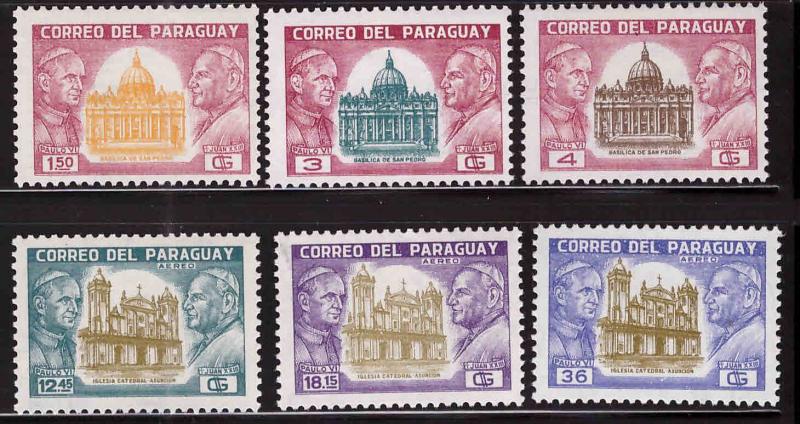 Paraguay Scott 822-827 MNH** Pope JP2 visit stamp set