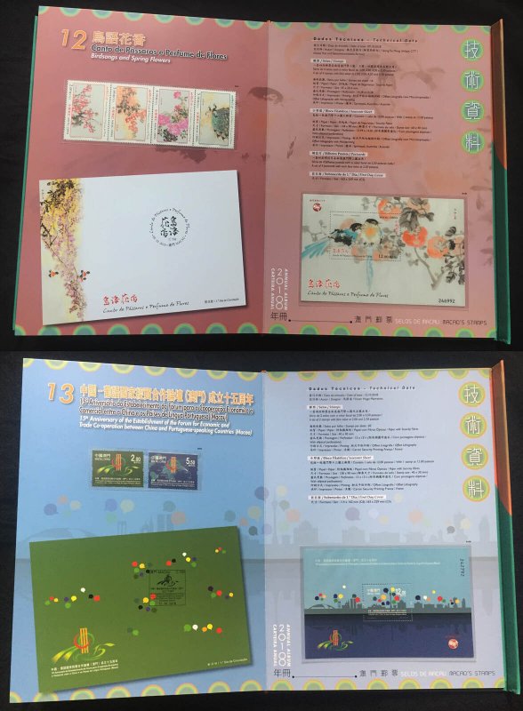 MACAU - 2018 ANNUAL ALBUM - YEAR OF DOG - COMPLETE MINT NH