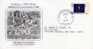 INDIANA 19TH STATE ADMITTED TO THE UNION, INDIANAPOLIS, IN  1977  FDC17290