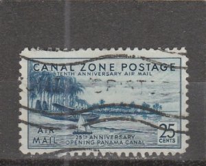 Canal Zone  Scott#  C18  Used  (1939 Pan American Clipper at Cristobal Harbor)