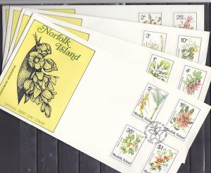 Norfolk Is., Scott cat. 323-338. Local Flowers issue. 4 First day covers. ^