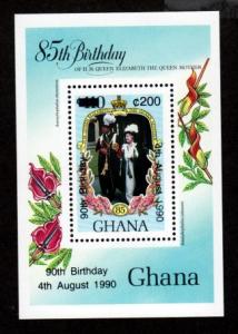 Ghana # 1317 Mint S/S Queen Mother's 90th!