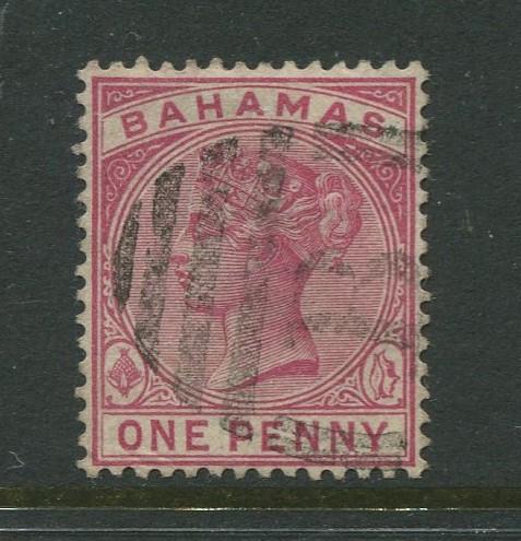 Bahamas -Scott 27 - QV Definitive Issue -1884 - FU - Single 1p Stamp