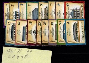 Norfolk Island #156-171 - MNH - CAT VALUE $9.75