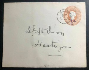 1896 Barbados Postal Stationery Cover To Hastings