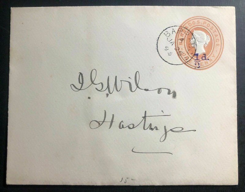 1896 Barbados Postal Stationery Cover To Hastings