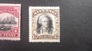 Aitutaki 1920-1927 Capt. Cook Issue Scott# 28-33 Mint CPL Light Hinge/Pencil #s
