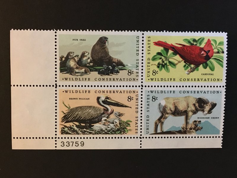 Scott # 1464-1467 Wildlife Conservation, MNH Plate Block of 4