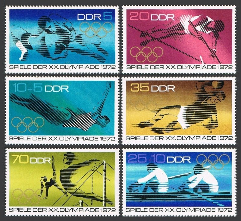 Germany-GDR 1370-1373, B166-B167, MNH. Michel 1753-1758. Olympics Munich-1972.