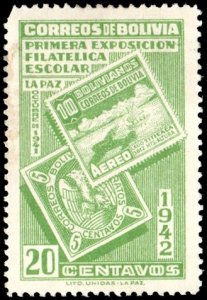 Bolivia 276 - Mint-H - 20c Stamps on Stamps (1942) (cv $1.15)
