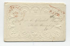 1850s Quaker Springs NY stampless ladies' cover [5246.371]