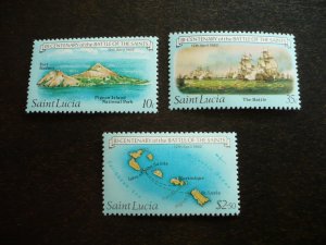 Stamps - St. Lucia - Scott#583-584, 586 - Mint Never Hinged Part Set of 3 Stamps