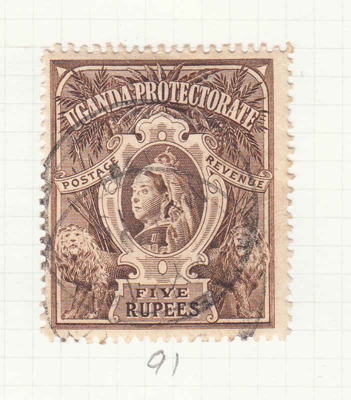 UGANDA PROTECTORATE 1898 5 RUPEE BROWN VALUE FINE USED SG 91