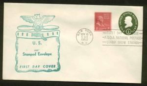 U532 1c Franklin FDC New York, NY Green Generic Rubber Stamped Cachet