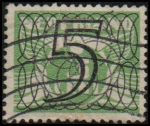 Netherlands 227 - Used - 5c on 3c Seagull, Black Ovpt (1940)