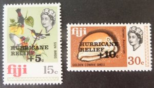 1972 Fiji 301-302 Overprint - HURRICANE RELIEF