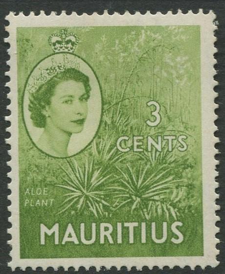 Mauritius - Scott 252 - QEII Definitives -1954 -MLH -Single 3c Stamp