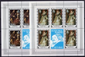Anguilla 1978 Sc#311/314 RUBENS PAINTINGS OVPT.GOLD EASTER 1978 MINI-SHEETLET