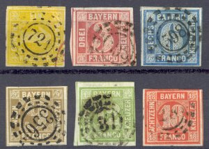 Germany Bavaria Sc# 9-14 Used (a) 1862 Numerals