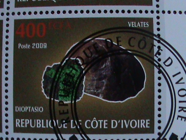 IVORY COAST-2009- WORLD MINERIAL CTO SHEET-VERY FINE WITH BEAUTIFUL CANCEL