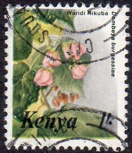 Kenya 351 - Used - 1sh Pink Wild Pear (1985) (cv $1.60)