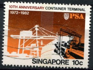 Singapore Sc#400 Used, 10c multi, 10th Anniversary of Container Terminal (1982)