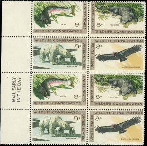 US Sc 1427-30 VF/MNH Mail Early Block of 8 - 1971 Wildlife Conservation