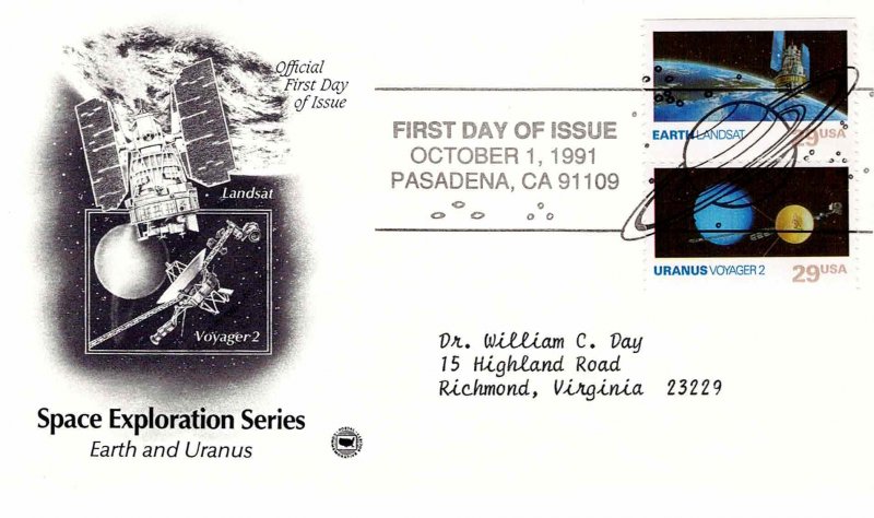 USA 1991 Sc 2570 2575 PCS FDC Artcraft Typed Space Exploration Viking Orbiter