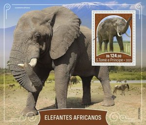 Sao Tome & Principe 2021 MNH Wild Animals Stamps African Elephants 1v S/S 