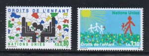 UN Geneva Sc 203-204 1991 Rights of the Child stamp set mint NH