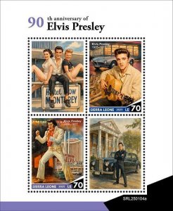 SIERRA LEONE 2025 90th BIRTH OF ELVIS PRESLEY SHEET & TWO S/SHEETS MINT NH