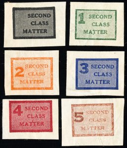 US Stamps VF Lot Of 6 Different On Card 2nd Class