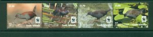 Cook Islands #1524 (2014 WWF Birds strip of four)  VFMNH CV $8.75